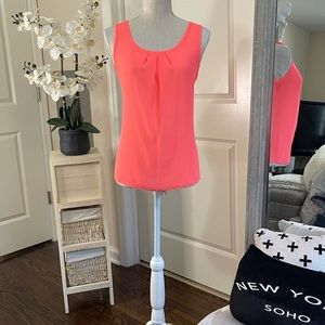 Neon Coral Blouse. The buttons are on the back.